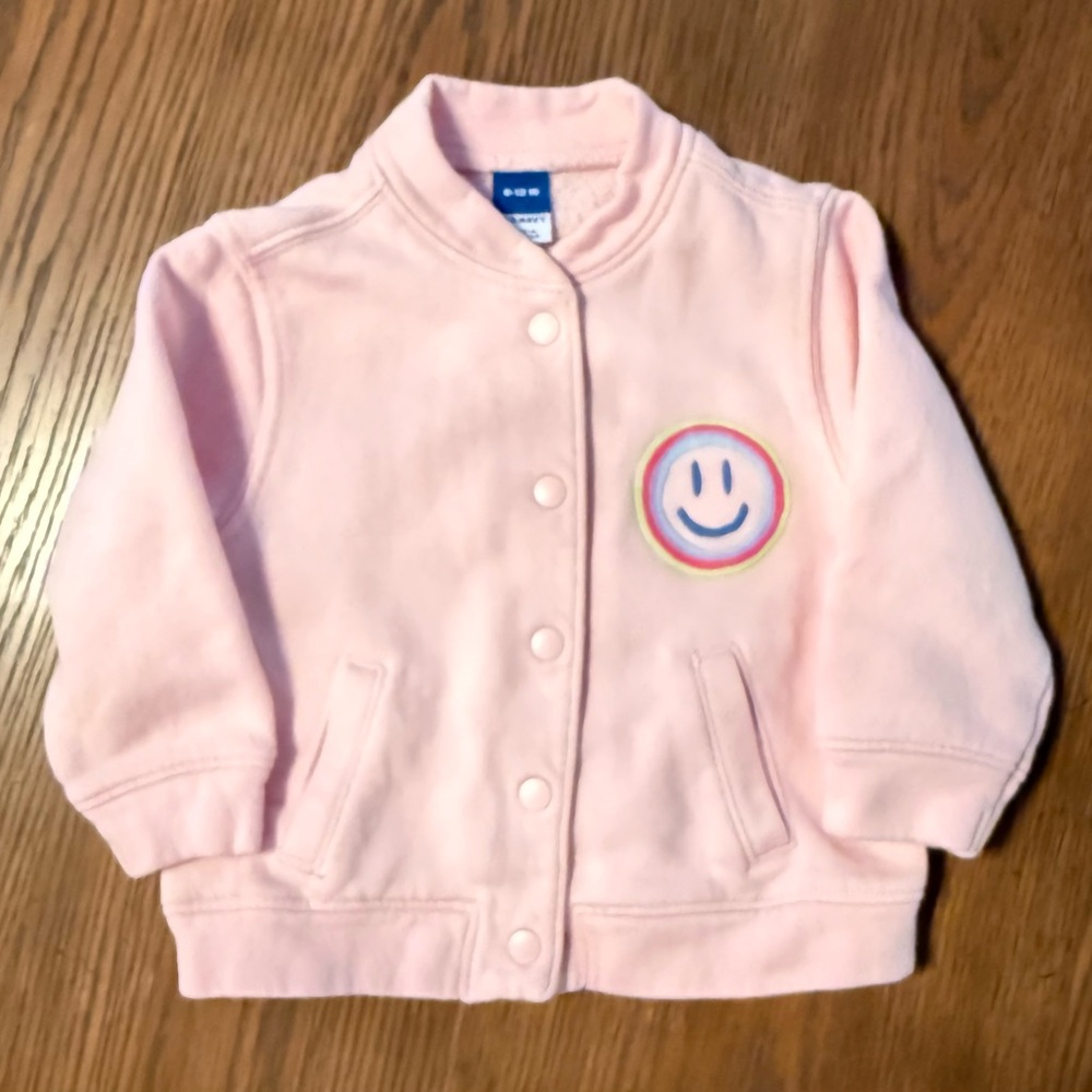 Old Navy Baby Girl Light Pink Smiley Jacket